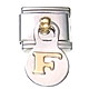 Dangle letter - F - 9mm classic Italian charm